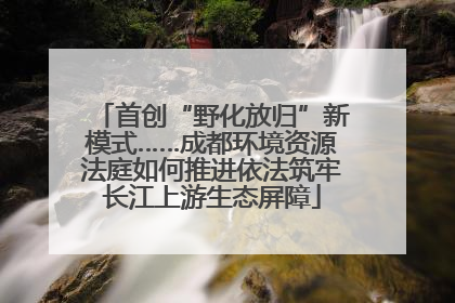 首创“野化放归”新模式……成都环境资源法庭如何推进依法筑牢长江上游生态屏障