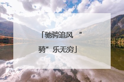 驰骋追风 “骑”乐无穷