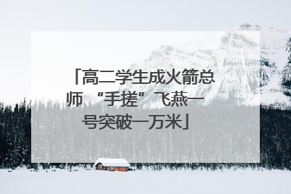 高二学生成火箭总师 “手搓”飞燕一号突破一万米