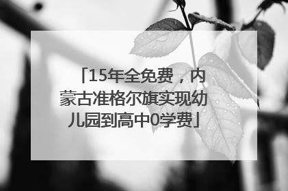 15年全免费，内蒙古准格尔旗实现幼儿园到高中0学费