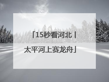 15秒看河北丨太平河上赛龙舟
