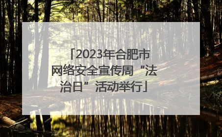 2023年合肥市网络安全宣传周“法治日”活动举行