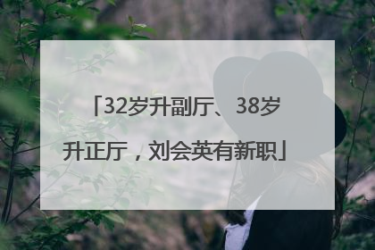 32岁升副厅、38岁升正厅，刘会英有新职